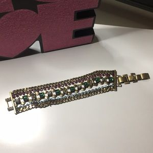 Stella & Dot : Multi Stone Vintage Gold Bracelet